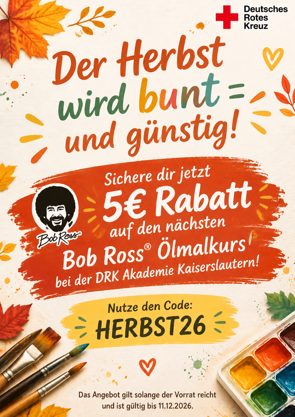 Rabat für Malkurs Bob Ross
